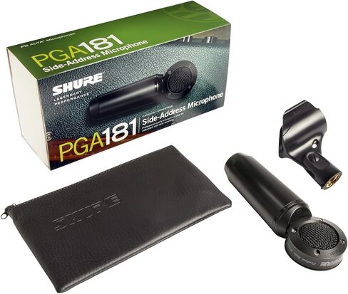 Shure PGA181 Condenser Microphone - Side-Address Mic for Instrument and Vocals with Cardioid Pick-up Pattern, 3-pin XLR Connector, 15' XLR-to-XLR Cable, Stand Adapter and Zipper Pouch (PGA181-XLR) in Saudi Arabia