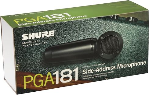 Shure PGA181 Condenser Microphone - Side-Address Mic for Instrument and Vocals with Cardioid Pick-up Pattern, 3-pin XLR Connector, 15' XLR-to-XLR Cable, Stand Adapter and Zipper Pouch (PGA181-XLR) in Saudi Arabia