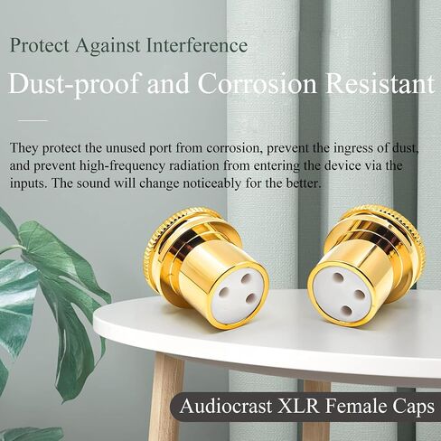 Viborg 2X Female XLR Dust Covers Protective Caps, Noise Reducing Caps, PTFE Insulation, Gold-Plating, Noise Stopper XLR Plug Jack Caps XLR Chassis Cover for Audio Devices with XLR Inputs in Saudi Arabia