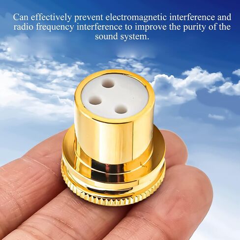 Viborg 2X Female XLR Dust Covers Protective Caps, Noise Reducing Caps, PTFE Insulation, Gold-Plating, Noise Stopper XLR Plug Jack Caps XLR Chassis Cover for Audio Devices with XLR Inputs in Saudi Arabia
