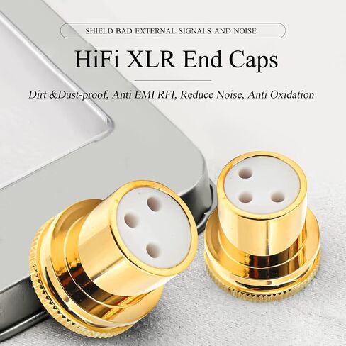 Viborg 2X Female XLR Dust Covers Protective Caps, Noise Reducing Caps, PTFE Insulation, Gold-Plating, Noise Stopper XLR Plug Jack Caps XLR Chassis Cover for Audio Devices with XLR Inputs in Saudi Arabia