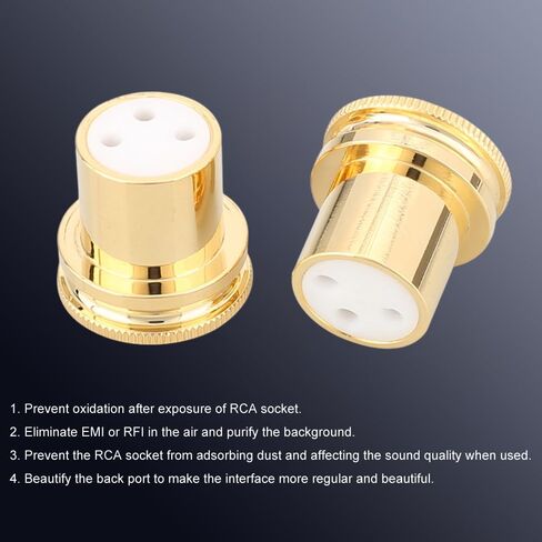 Viborg 2X Female XLR Dust Covers Protective Caps, Noise Reducing Caps, PTFE Insulation, Gold-Plating, Noise Stopper XLR Plug Jack Caps XLR Chassis Cover for Audio Devices with XLR Inputs in Saudi Arabia