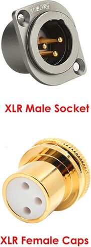 Viborg 2X Female XLR Dust Covers Protective Caps, Noise Reducing Caps, PTFE Insulation, Gold-Plating, Noise Stopper XLR Plug Jack Caps XLR Chassis Cover for Audio Devices with XLR Inputs in Saudi Arabia