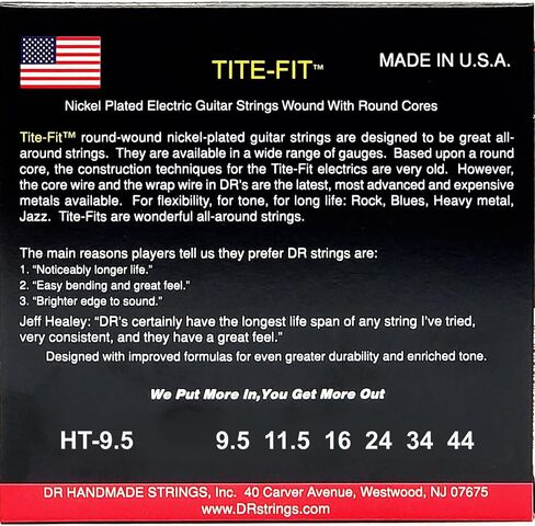 DR Strings Tite Fit Electric Round Core 9.5-44 in Saudi Arabia