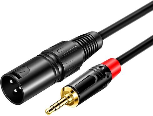Sairps XLR to 1/4 TRS Stereo Adapter, 6.35mm Dual Channel to 3-pin XLR Male, XLR to 1/4 Balanced Microphone Stereo Audio Converter Adapter Cable -1.64 Feet in Kuwait