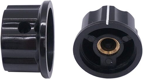 Taiss 10pcs Potentiometer Knob Silver Tone Top Rotary Knobs for 4 mm Dia. Shaft,Top Diameter: 16mm Black A01-4mm in Kuwait