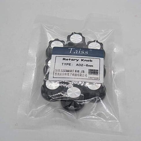 Taiss 10pcs Potentiometer Knob Silver Tone Top Rotary Knobs for 4 mm Dia. Shaft,Top Diameter: 16mm Black A01-4mm in Saudi Arabia