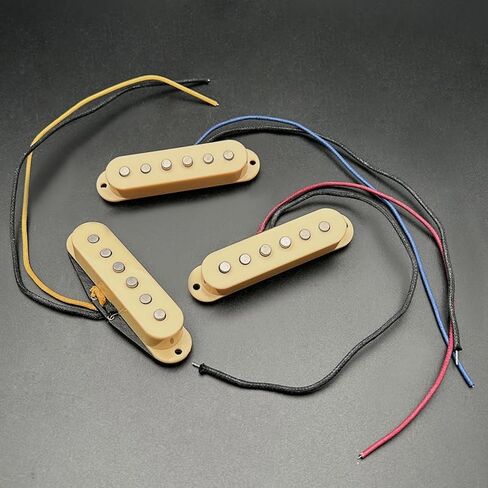MAXCHEER Alnico 5 Strat Pickup Single Coil Pickups جيتار الرقبة/الوسط/الجسر لاقط للجيتار الكهربائي Strat Squier (أسود) in Kuwait