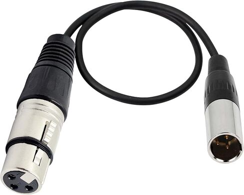 XMSJSIY Mini XLR أنثى إلى XLR ذكر محول كابل الصوت، 3 دبوس XLR إلى Mini 3 Pin XLR سلك كابل ميكروفون لكاميرا ميكروفون Lavalier - قطعة واحدة (Mini XLR أنثى إلى XLR ذكر) in Kuwait