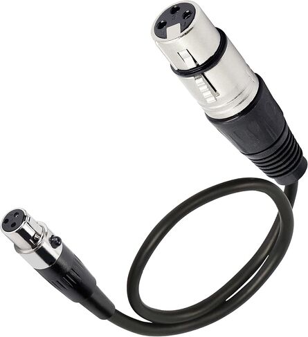 XMSJSIY Mini XLR أنثى إلى XLR ذكر محول كابل الصوت، 3 دبوس XLR إلى Mini 3 Pin XLR سلك كابل ميكروفون لكاميرا ميكروفون Lavalier - قطعة واحدة (Mini XLR أنثى إلى XLR ذكر) in Kuwait