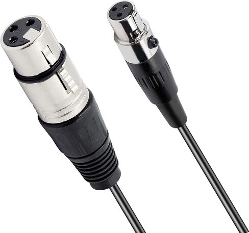 XMSJSIY Mini XLR أنثى إلى XLR ذكر محول كابل الصوت، 3 دبوس XLR إلى Mini 3 Pin XLR سلك كابل ميكروفون لكاميرا ميكروفون Lavalier - قطعة واحدة (Mini XLR أنثى إلى XLR ذكر) in Kuwait