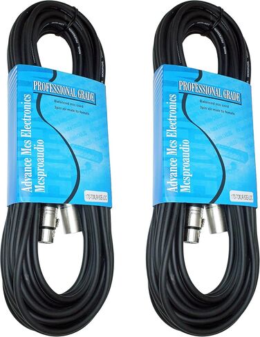 MCSPROAUDIO 2 Pack 50 Foot FT 3 Pin XLR Mic Microphone Cable Male to Female Balanced & Shielded Cables in Saudi Arabia