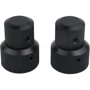 Guyker 2PCS مقابض مكدسة متحدة المركز، مقابض تحكم مزدوجة مخرشة، استبدال مقبض نغمة قبة عالية الجودة للجيتار الكهربائي أو الجهير الدقيق - آلة CNC (أسود)