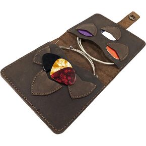 Hide & Drink, Guitar Pick & String Wallet, Slim Case for Replacements (Accessories not Included) Handmade from Full Grain Leather - Bourbon Brown in Saudi Arabia
