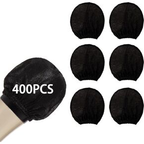 Zettokete Microphone Cover Pop Filter 100 PCS,Disposable Mic Cover with Individual Packing,Suit for Most Handheld Microphone,Good for Karaoke Recording Stage Performance,Non-woven,Black in Saudi Arabia