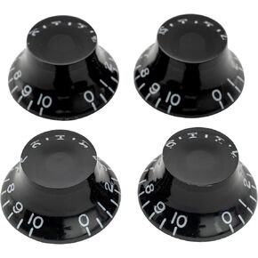 Musiclily Pro Inch USA LP Guitar Top Hat Knobs Fine 24-Spline Bell Knobs for USA Les Paul CTS Pots Electric Guitar, Amber (Set of 4)