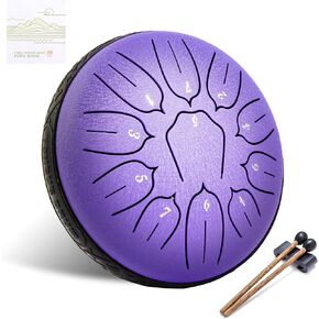 WANGSAN Steel Tongue Drum, 11 Notes 6 Inches D-Key, Handpan Drum Percussion Instrument for Kids Beginner Meditation Healing Concert Yoga (Purple), Steel Drum-1 in Saudi Arabia
