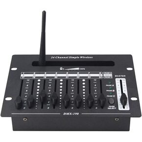 وحدة تحكم دي ام اكس دي جي من في شو - بطارية 24 قناة ووحدات تحكم لاسلكية للبطارية بدون أسلاك DMX بإضاءة أمامية in Kuwait