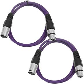 كابلات تصحيح XLR لمكبرات الصوت الزلزالية، كابلات تصحيح XLR ذكر إلى أنثى XLR، كابلات بطول 2 قدم، أسود وأسود، حزمة من 2 in Saudi Arabia