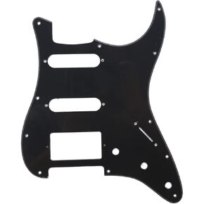 Musiclily HSS 11 Hole Strat Electric Guitar Pickguard for Fender USA/Mexican Made Standard Stratocaster Modern Style Guitar Parts,1Ply Black