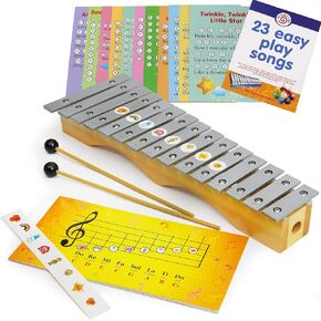 Glockenspiel Xylophone 15 notes - Kids Sheet Music Book - 34 Easy Play Songs for Xylophone in Kuwait