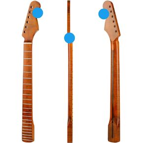 21 Fret ST رقبة جيتار كهربائي من خشب القيقب الكندي، رقبة جيتار كهربائي بني لامع، نصف قطر لوحة الفريتس 14 بوصة، صامولة صناعية in Kuwait