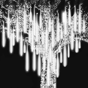 Waterproof Cascading LED Meteor Shower Rain Lights, 12 Inch 10 tube 360 LED Outdoor for Holiday Party Wedding Christmas Tree Party Tree Decoration (Blue, 20Inch 10Tube 540LED)