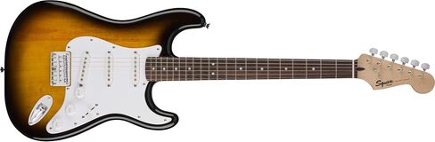 Squier Bullet Stratocaster HT SSS Electric Guitar, Brown Sunburst, Laurel Fingerboard & Professional Series Instrument Cable, Straight/Straight, Black, 10ft in Saudi Arabia