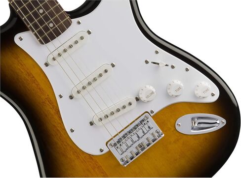 Squier Bullet Stratocaster HT SSS Electric Guitar, Brown Sunburst, Laurel Fingerboard & Professional Series Instrument Cable, Straight/Straight, Black, 10ft in Saudi Arabia