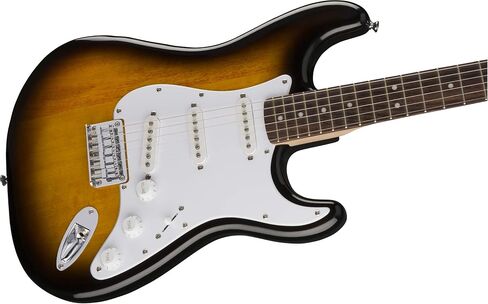 Squier Bullet Stratocaster HT SSS Electric Guitar, Brown Sunburst, Laurel Fingerboard & Professional Series Instrument Cable, Straight/Straight, Black, 10ft in Saudi Arabia