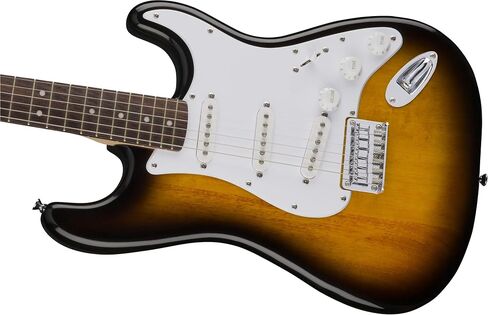 Squier Bullet Stratocaster HT SSS Electric Guitar, Brown Sunburst, Laurel Fingerboard & Professional Series Instrument Cable, Straight/Straight, Black, 10ft in Saudi Arabia