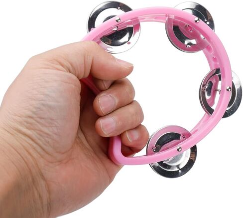 باتيور اجراس الدف اليدوية، 12 قطعة من الدف الايقاعي الموسيقي البلاستيكي مع 4 اجراس ودف معدنية in Kuwait