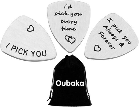 3Pcs Guitar Picks,I Pick You& I'd Pick You Every Time&I Pick You Always&Forever Guitar Pick Gift for Him Musician Husband Boyfriend Fiancé Dad in Saudi Arabia