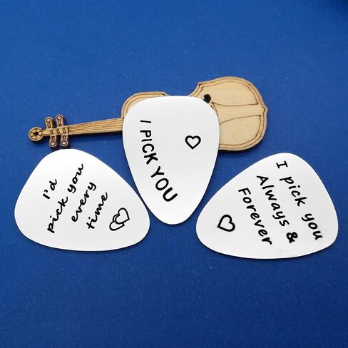 3Pcs Guitar Picks,I Pick You& I'd Pick You Every Time&I Pick You Always&Forever Guitar Pick Gift for Him Musician Husband Boyfriend Fiancé Dad in Saudi Arabia