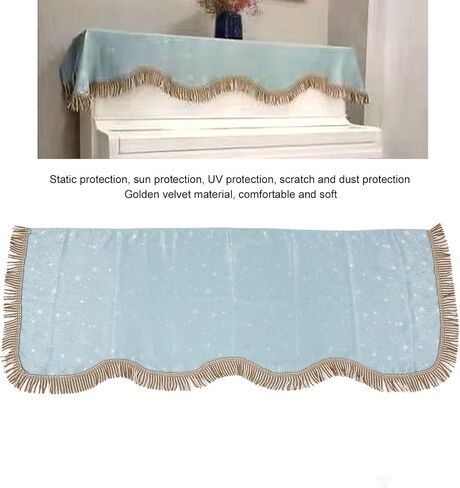Cloth, Golden Velvet Piano Keyboard Cover Multifunctional with Tassels for 88 Key Electronic Pianos(blue) in Saudi Arabia