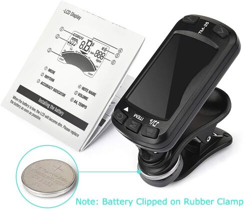 LEKATO Guitar Tuner Clip On Metronome Tuner Tone Generator 3 in 1 Multifunction Portable for All Instruments, Bass, Chromatic, Instruments, Violin and Ukulele (Battery Clipped on the Silicone Pad) in Saudi Arabia