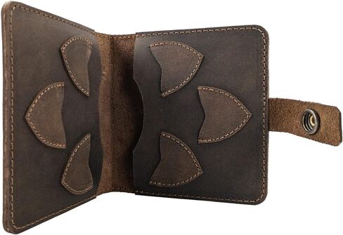 Hide & Drink, Guitar Pick & String Wallet, Slim Case for Replacements (Accessories not Included) Handmade from Full Grain Leather - Bourbon Brown in Saudi Arabia