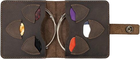 Hide & Drink, Guitar Pick & String Wallet, Slim Case for Replacements (Accessories not Included) Handmade from Full Grain Leather - Bourbon Brown in Saudi Arabia