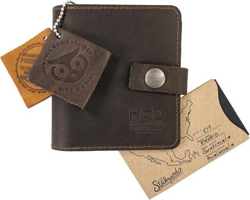 Hide & Drink, Guitar Pick & String Wallet, Slim Case for Replacements (Accessories not Included) Handmade from Full Grain Leather - Bourbon Brown in Saudi Arabia