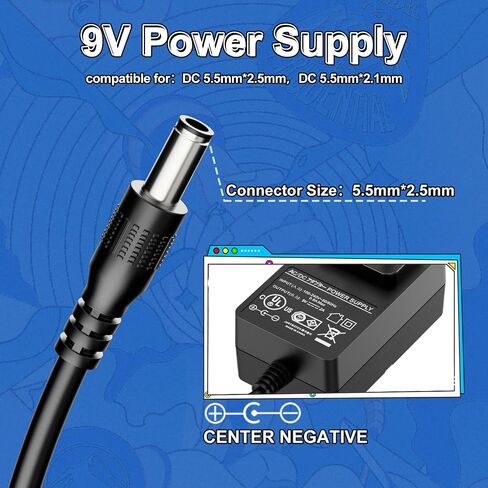 FGIEU Guitar Pedal Power Supply for Truetone 1 Spot Power Supply, 9V DC 2A 2000mA Power Cord Tip Negative for Guitar Effect Pedal Board in Saudi Arabia