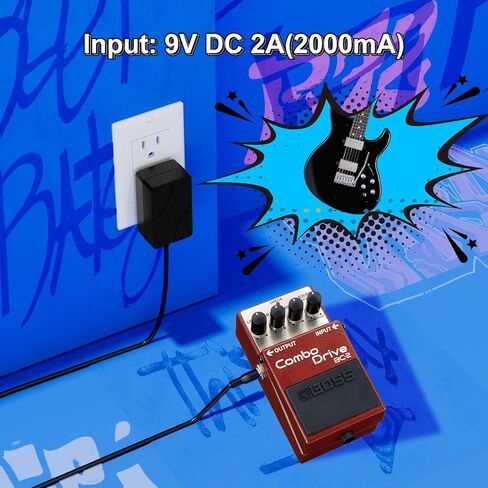 FGIEU Guitar Pedal Power Supply for Truetone 1 Spot Power Supply, 9V DC 2A 2000mA Power Cord Tip Negative for Guitar Effect Pedal Board in Saudi Arabia
