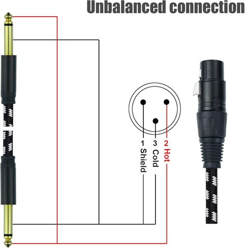 Mugteeve XLR أنثى إلى كابل مقسم مزدوج 1/4، 10 أقدام أنثى XLR إلى مزدوج ربع بوصة TS كابل أحادي الاختراق Y، مجدول من النايلون عالي التحمل، محمي OFC، للخلاط، شاشة الاستوديو، واجهة الصوت in Kuwait