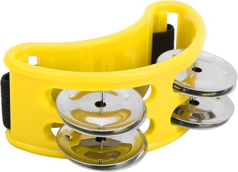 Foot Tambourine with Double Row for Cajon Box Drum Companion Accessory(Yellow) in Saudi Arabia
