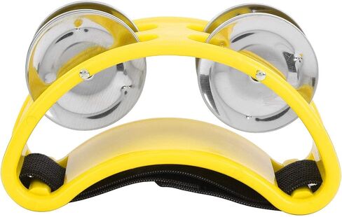 Foot Tambourine with Double Row for Cajon Box Drum Companion Accessory(Yellow) in Saudi Arabia