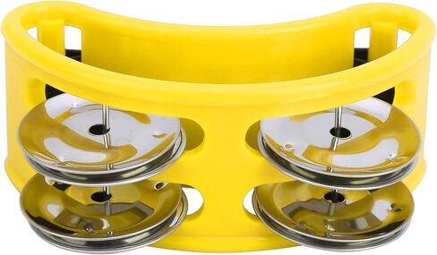 Foot Tambourine with Double Row for Cajon Box Drum Companion Accessory(Yellow) in Saudi Arabia