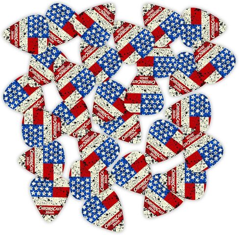 ChromaCast CC-DP-USA-73-30PK Delrin USA Flag Guitar Picks .73mm, 30 Pack, Medium in Saudi Arabia