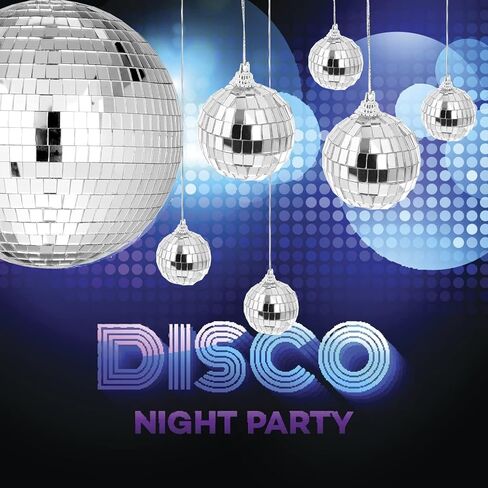 مراة ديسكو من 8 قطع بتصميم كرة زجاجية عاكسة بلون فضي لتزيين الحفلات بطابع الديسكو وديسكو، ديكور للمنزل والمدرسة والديسكو in Kuwait