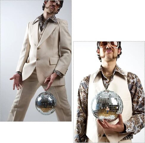 مراة ديسكو من 8 قطع بتصميم كرة زجاجية عاكسة بلون فضي لتزيين الحفلات بطابع الديسكو وديسكو، ديكور للمنزل والمدرسة والديسكو in Kuwait