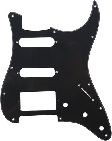 Musiclily HSS 11 Holes Strat Electric Guitar Pickguard and BackPlate Set for Fender US/Mexico Made Standard Stratocaster Modern Style Guitar Parts,3Ply Black in Saudi Arabia