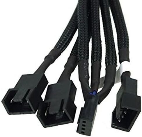 فوبيا 4Pin PWM auf 3 x 4Pin PWM 30 سم كابل – ذكر/أنثى، موليكس (4-دبابيس) ، موليكس (4 دبابيس) ، أسود in Kuwait